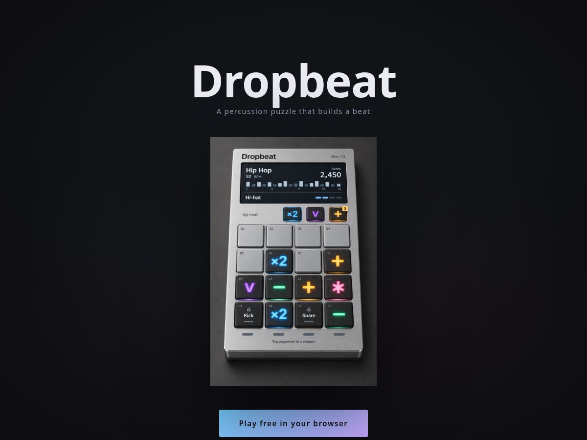 Landing-page snapshot of dropbeat.live