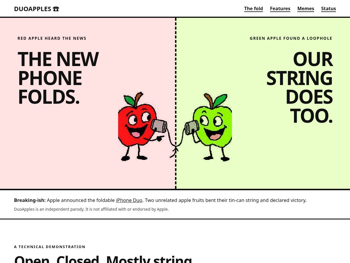 Landing-page snapshot of duoapples.fun