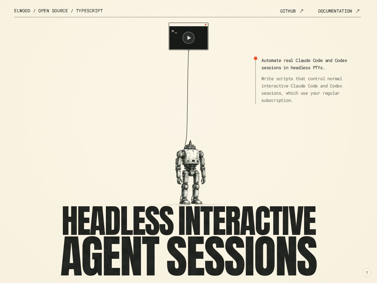 Landing-page snapshot of elwood.bot