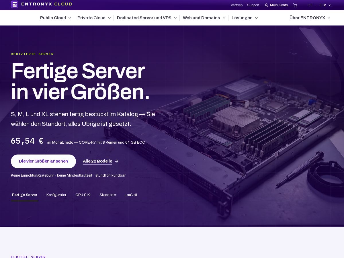 Landing-page snapshot of entronyx.cloud
