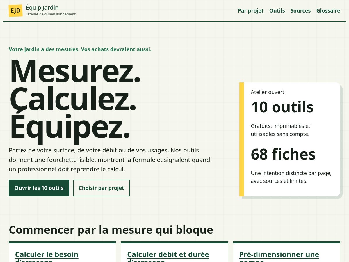 Landing-page snapshot of equipjardindirect.com