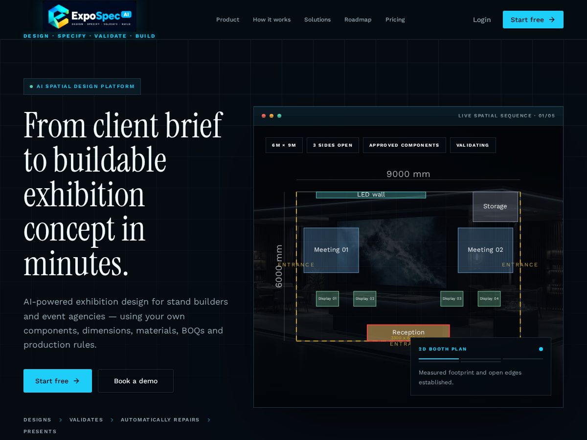 Landing-page snapshot of expospec.com