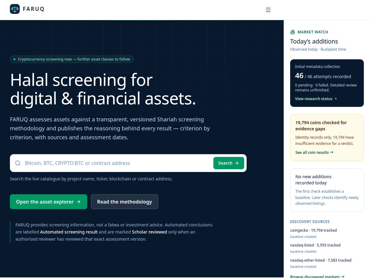 Landing-page snapshot of faruq.app