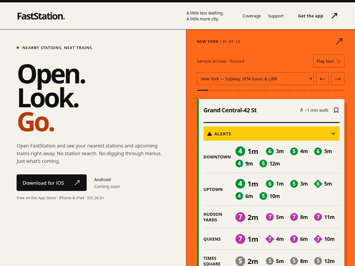 Landing-page snapshot of faststation.app