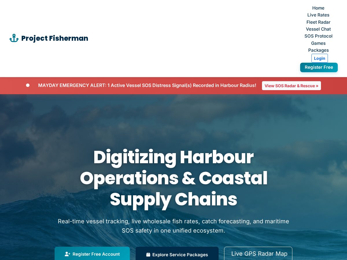 Landing-page snapshot of fishermenconnect.com