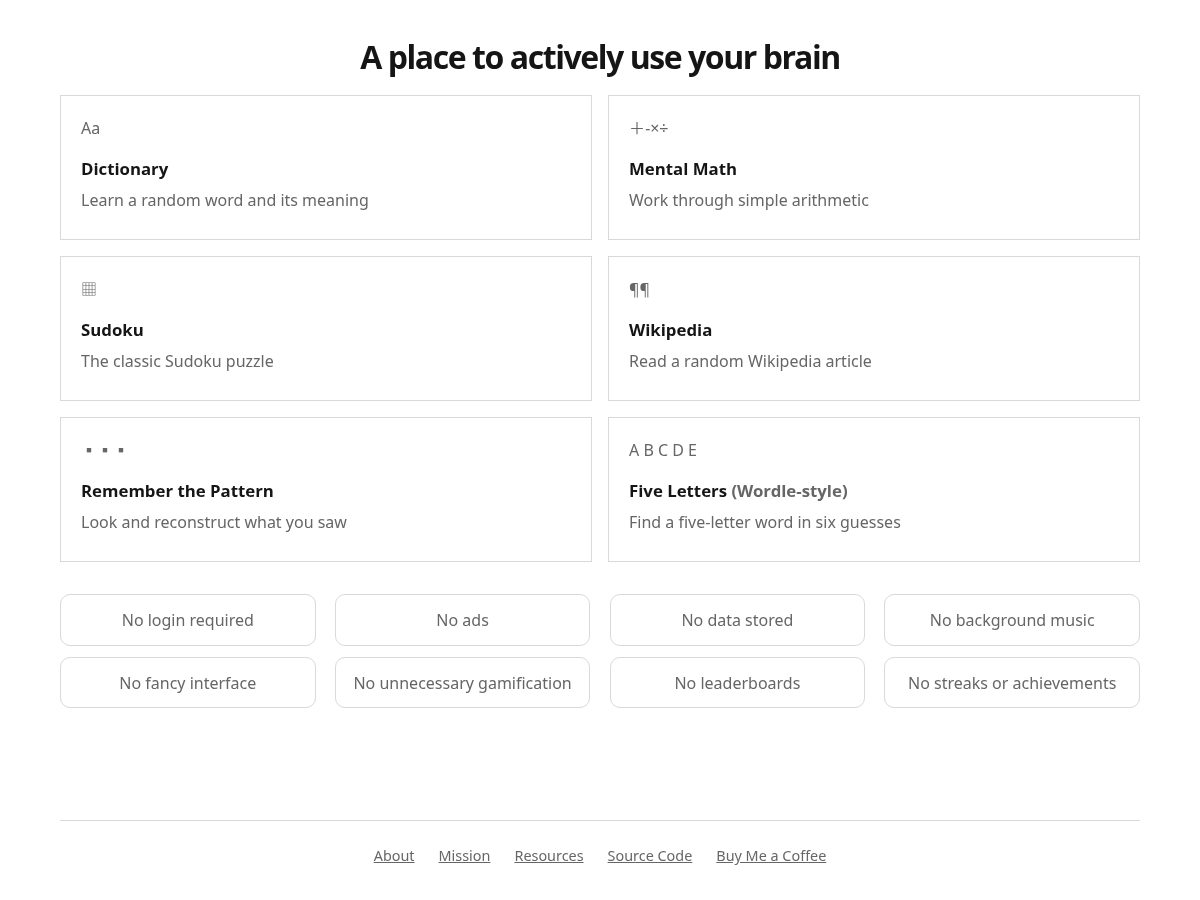 Landing-page snapshot of fixmybrainrot.com
