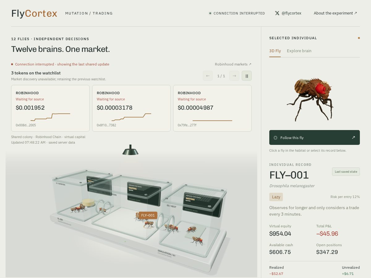 Landing-page snapshot of flycortex.fun
