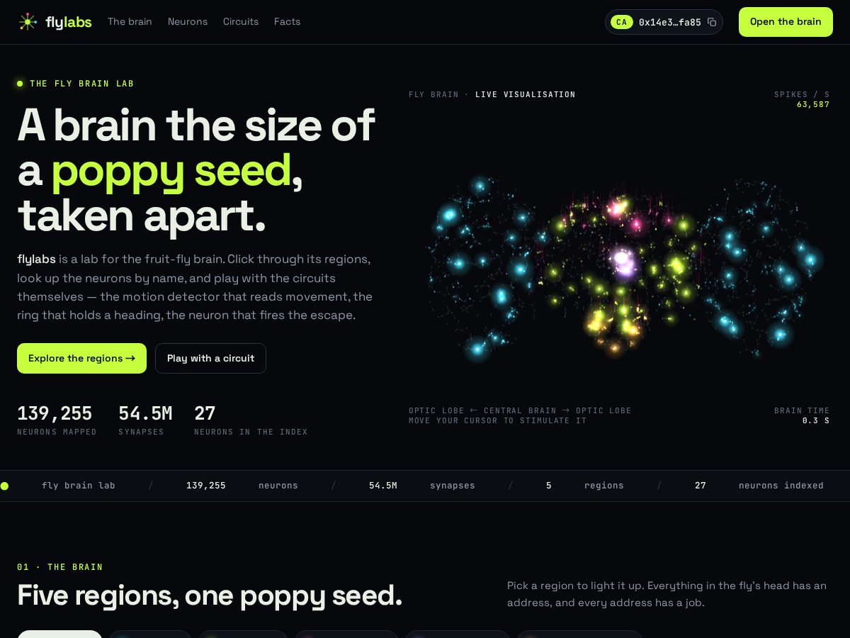 Landing-page snapshot of flylab.observer