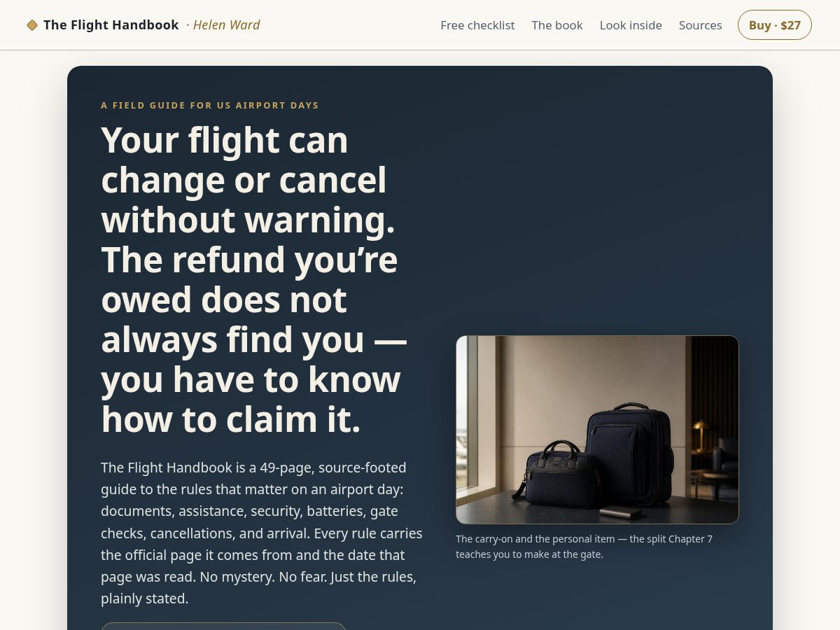 Landing-page snapshot of flywithhelen.com