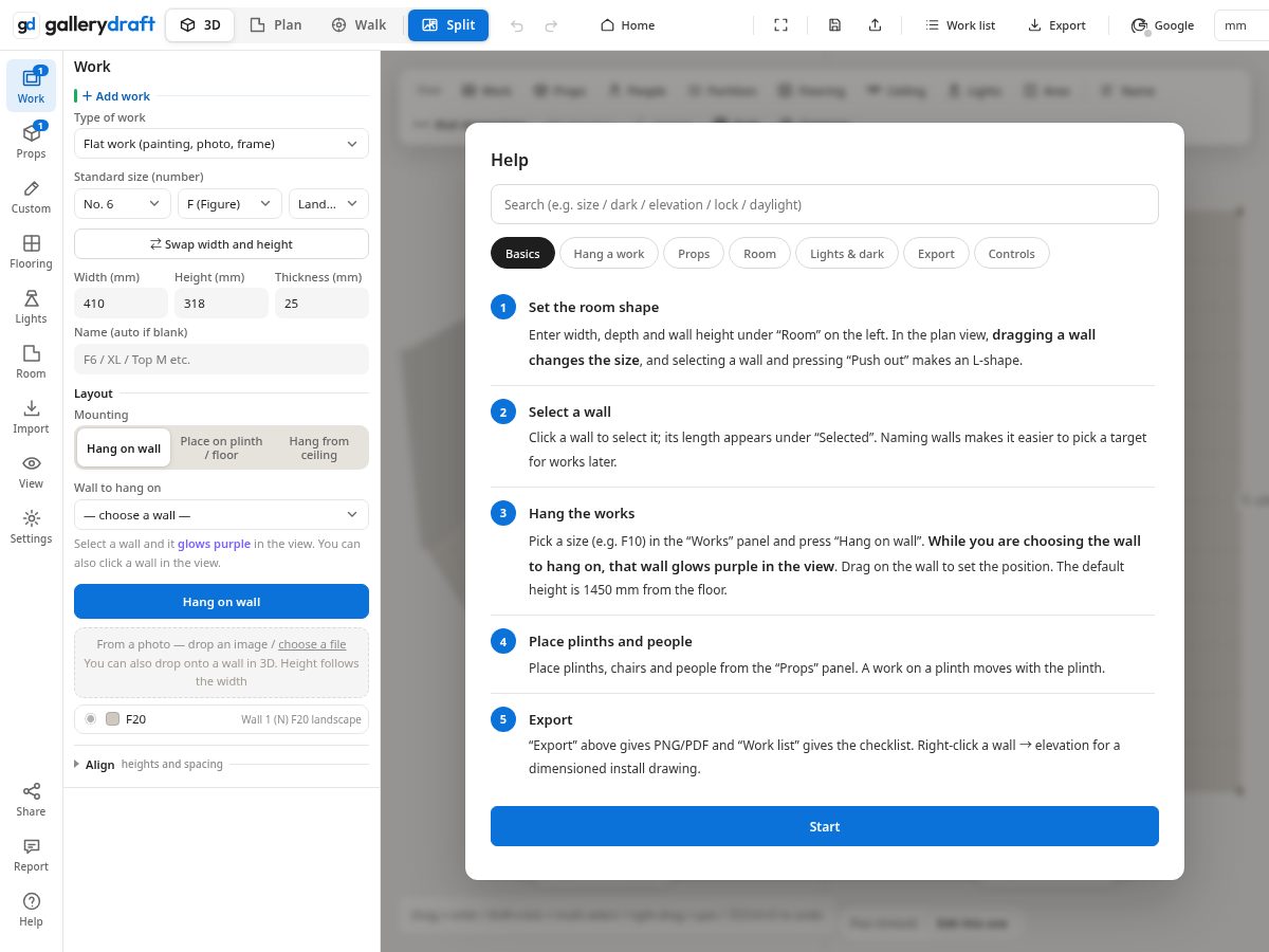 Landing-page snapshot of gallerydraft.app