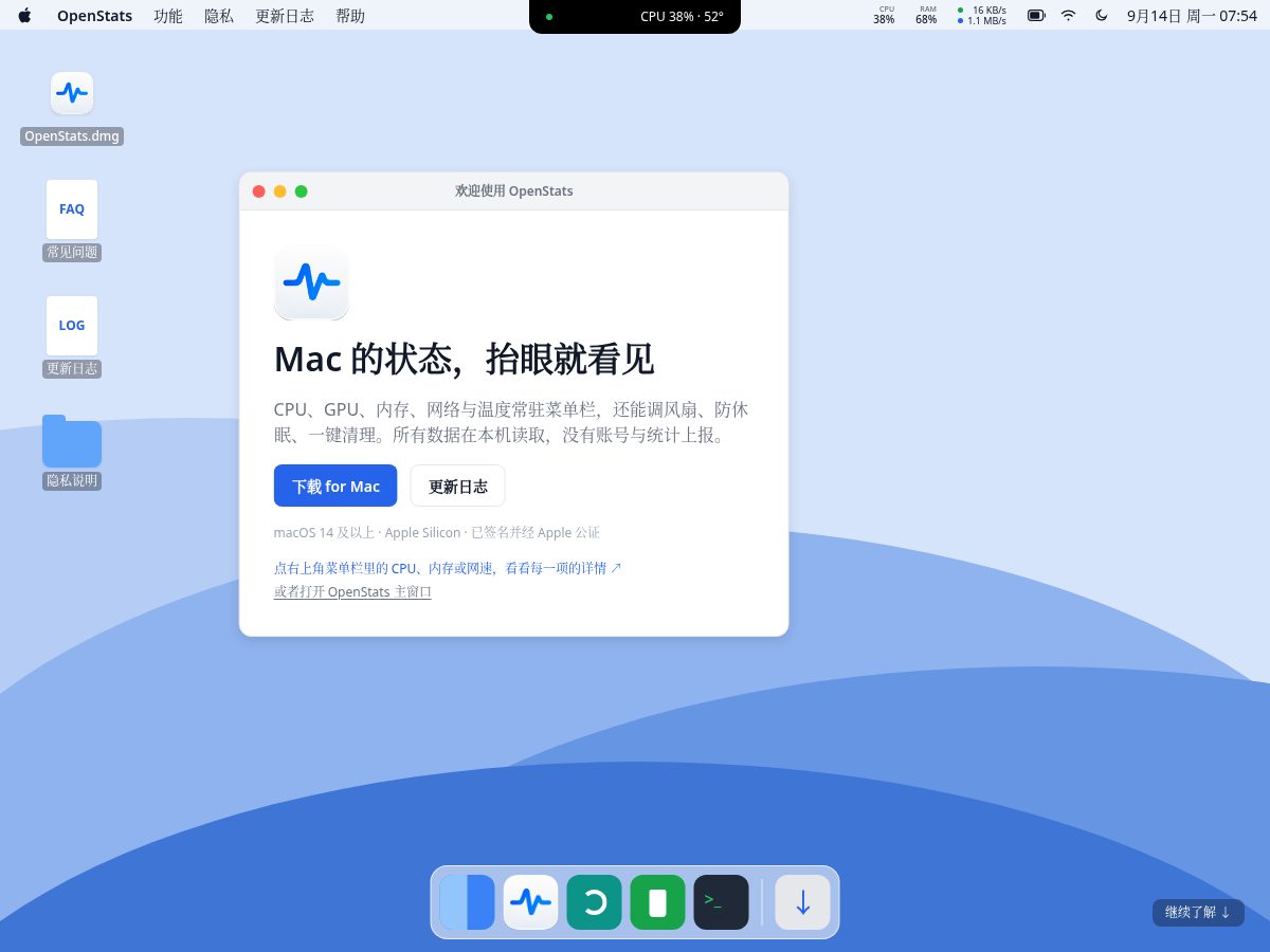 Landing-page snapshot of getopenstats.com