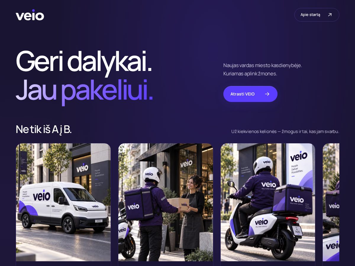 Landing-page snapshot of getveio.app