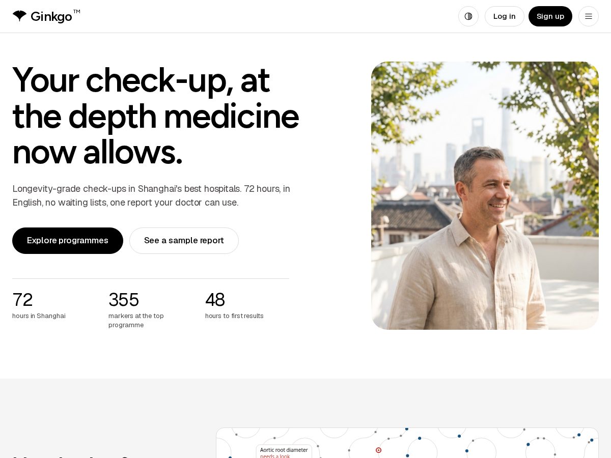 Landing-page snapshot of ginkgo.life