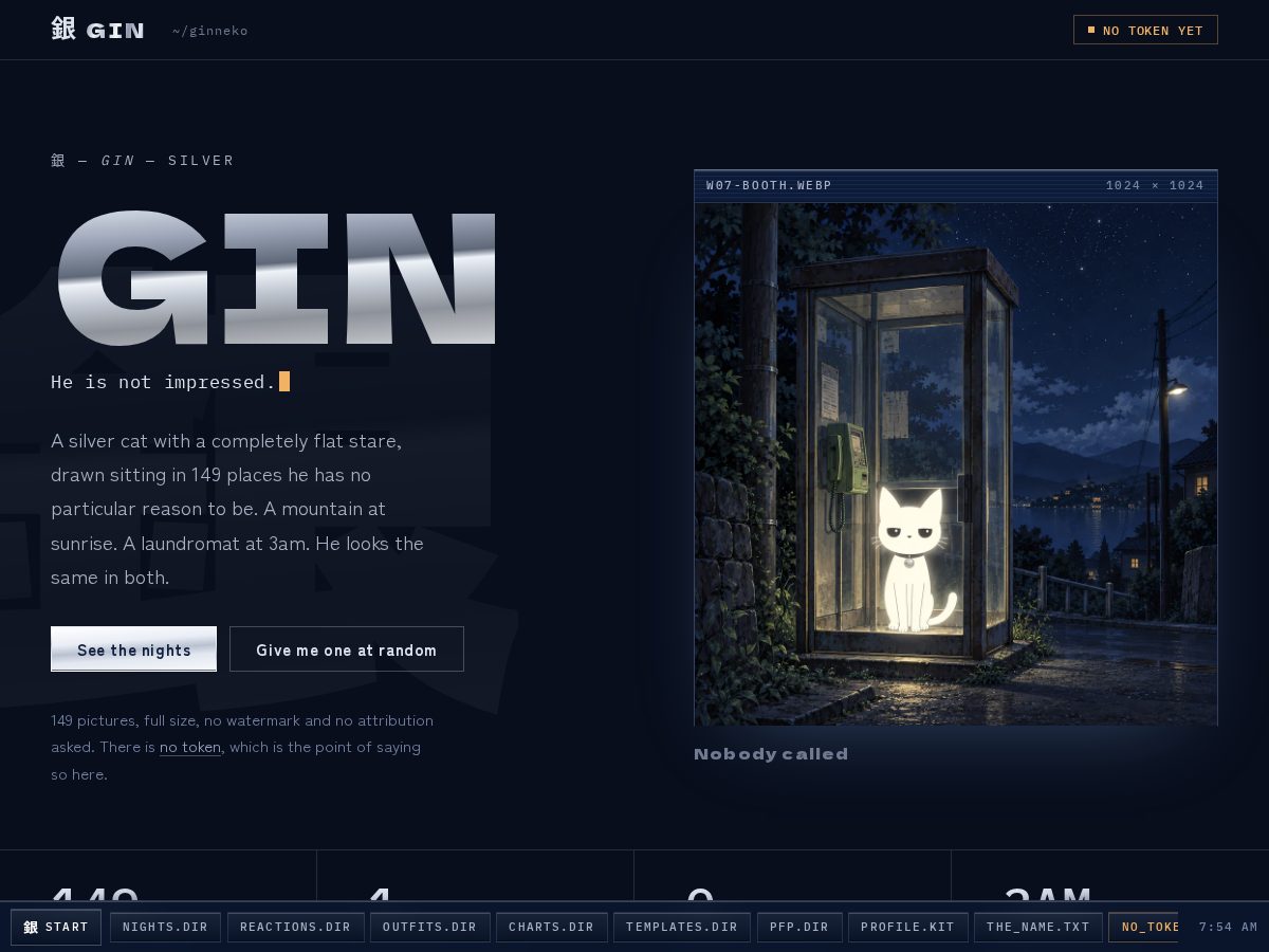 Landing-page snapshot of ginneko.xyz