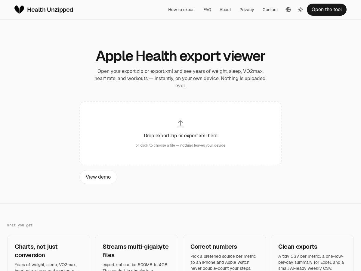 Landing-page snapshot of healthunzipped.com