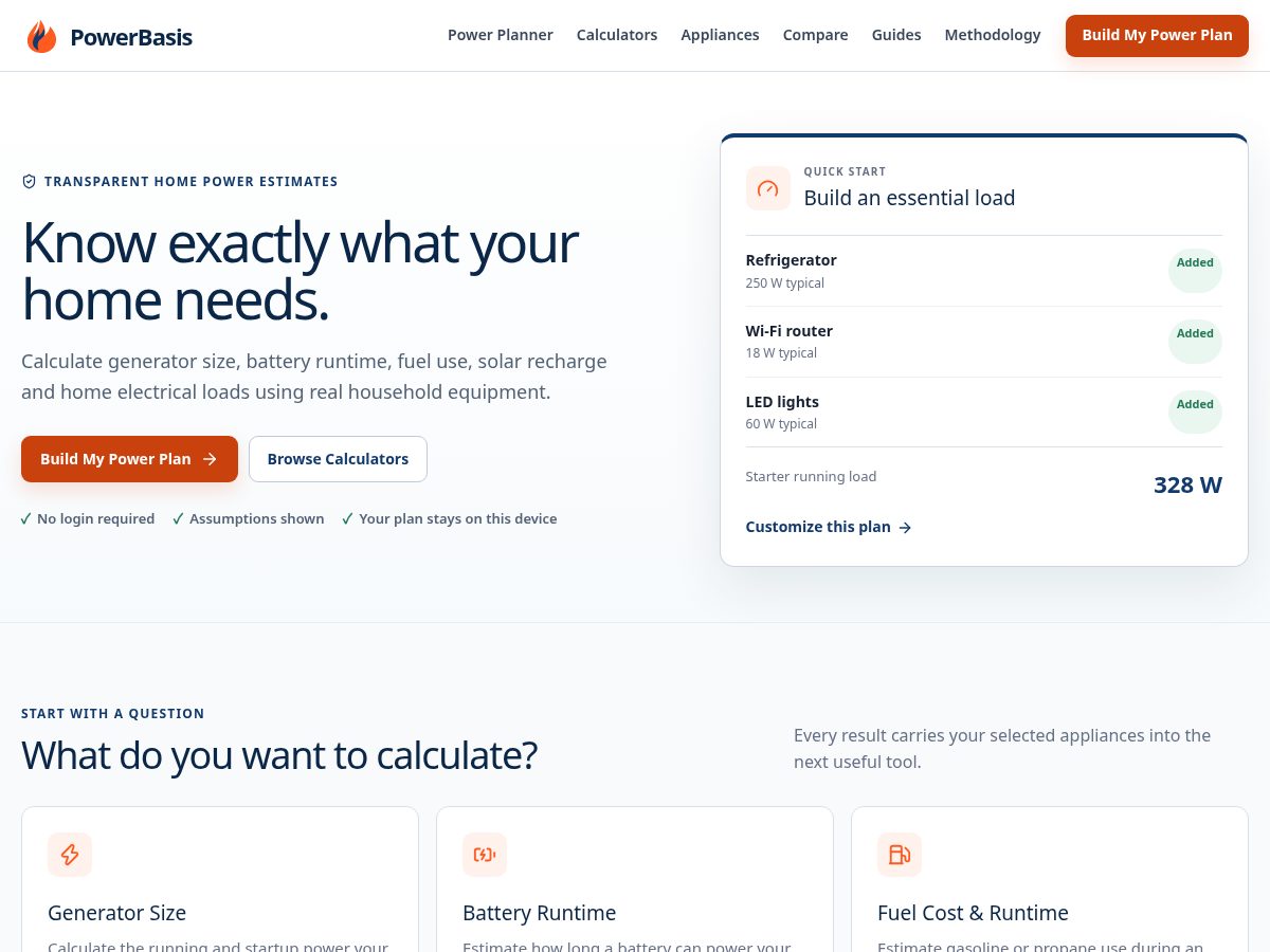 Landing-page snapshot of homepowerbasis.com
