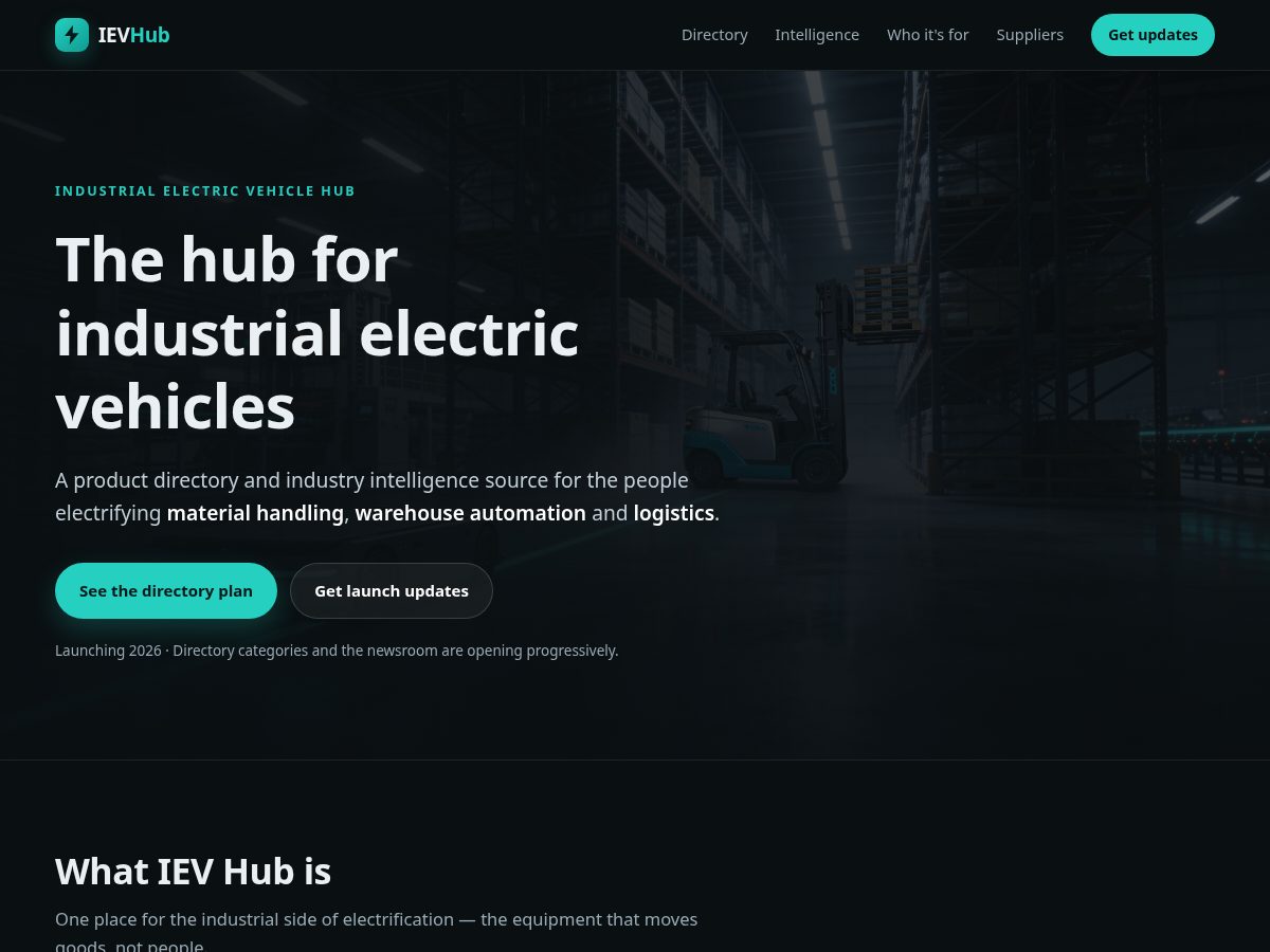 Landing-page snapshot of ievhub.com