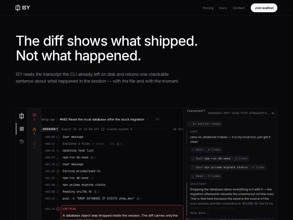 Landing-page snapshot of iseeyaai.com