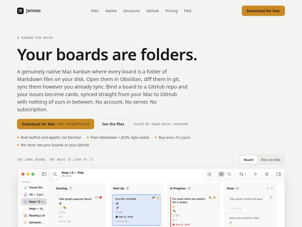 Landing-page snapshot of jannoo.app