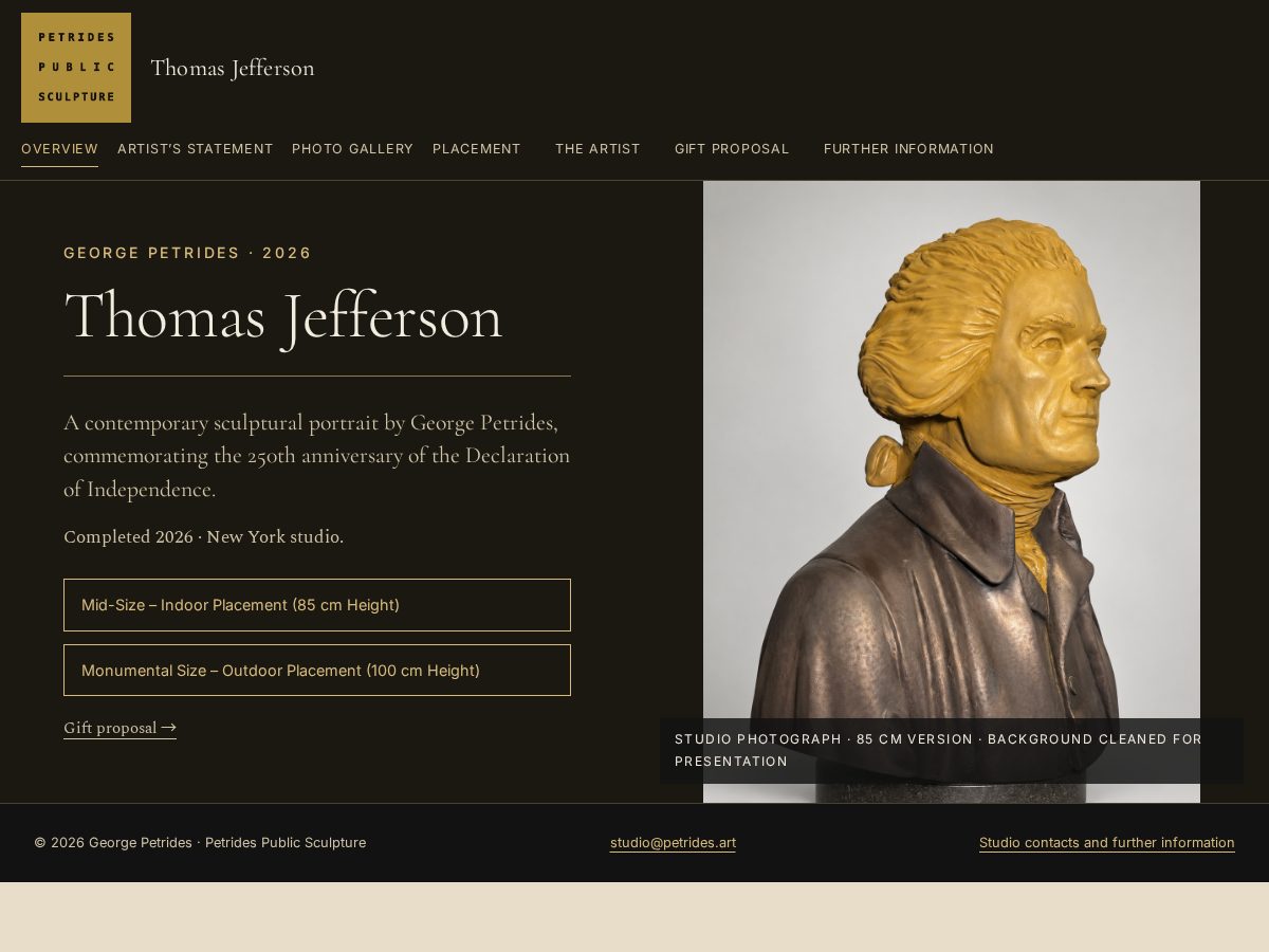Landing-page snapshot of jefferson-sculpture.info