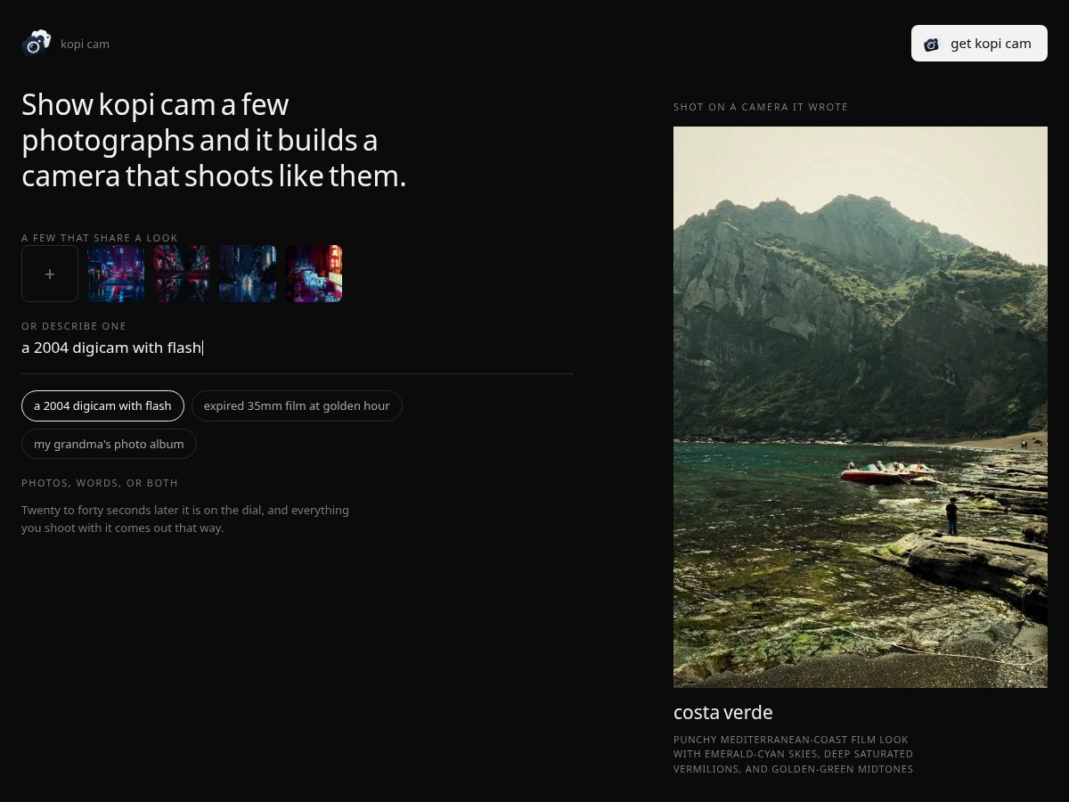 Landing-page snapshot of kopicam.com