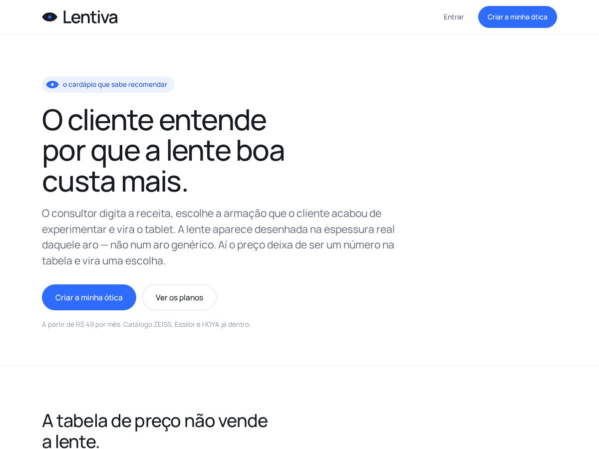 Landing-page snapshot of lentiva.app