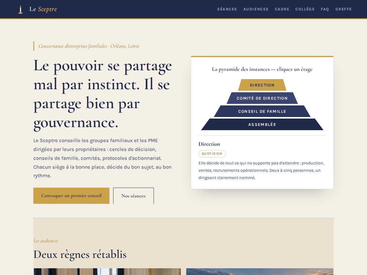 Landing-page snapshot of lesceptre.live