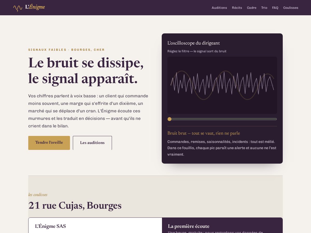 Landing-page snapshot of lesonnigme.xyz
