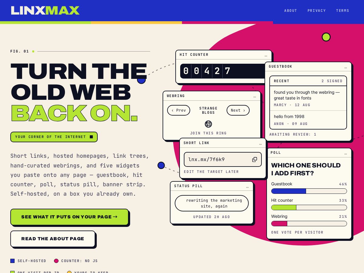 Landing-page snapshot of linxmax.net