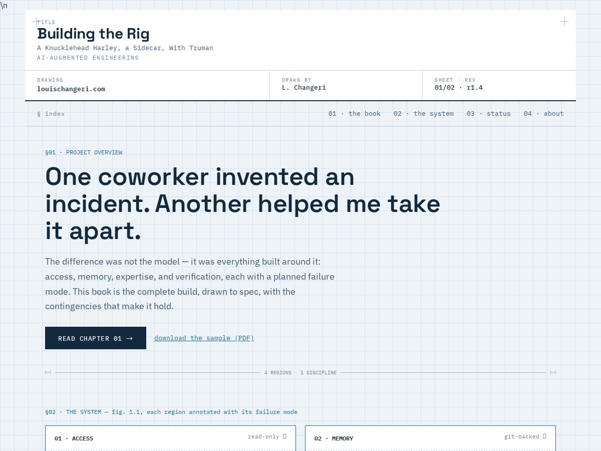 Landing-page snapshot of louischangeri.com