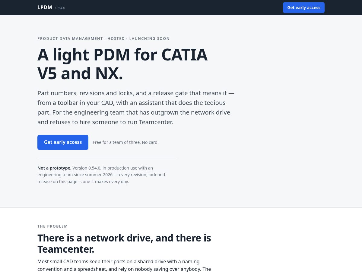Landing-page snapshot of lpdm.app