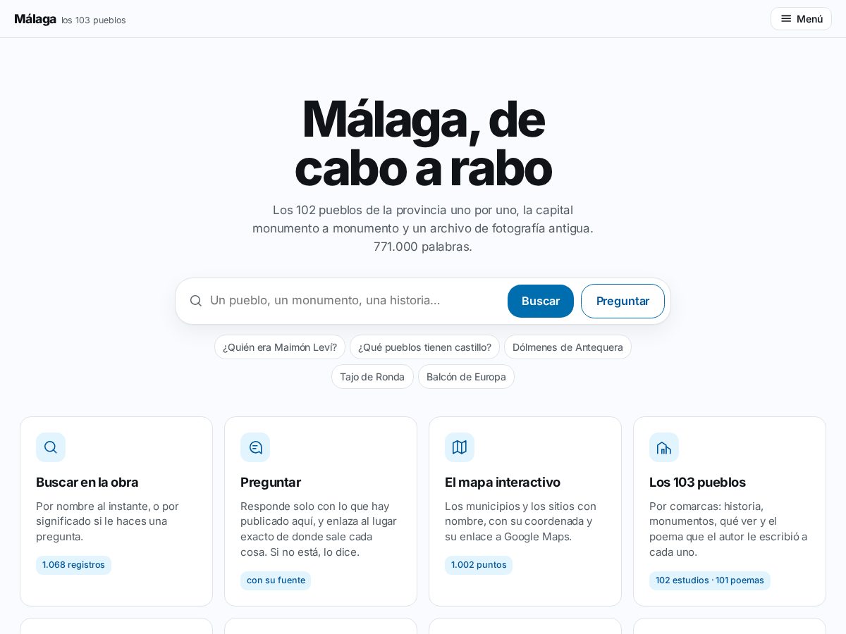 Landing-page snapshot of lugaresdemalaga.com