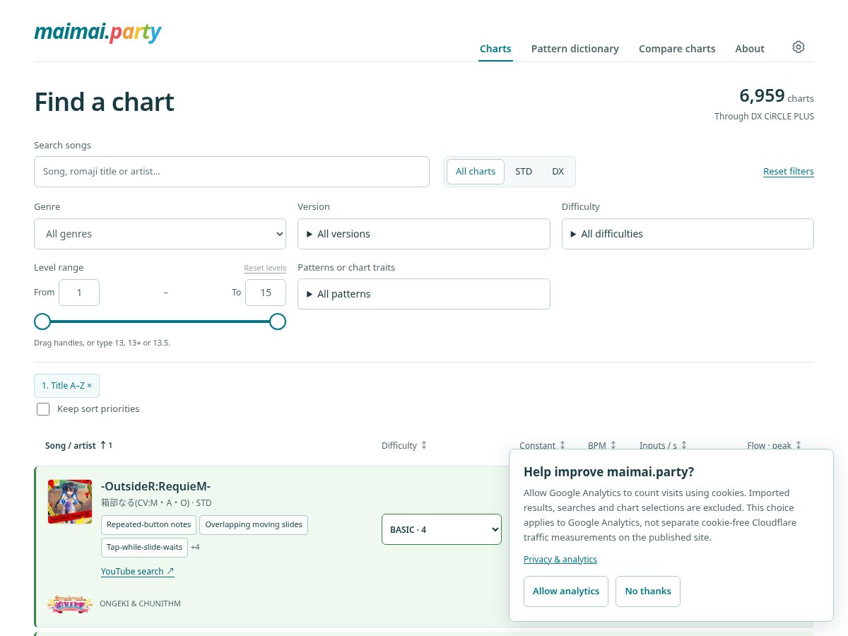 Landing-page snapshot of maimai.party