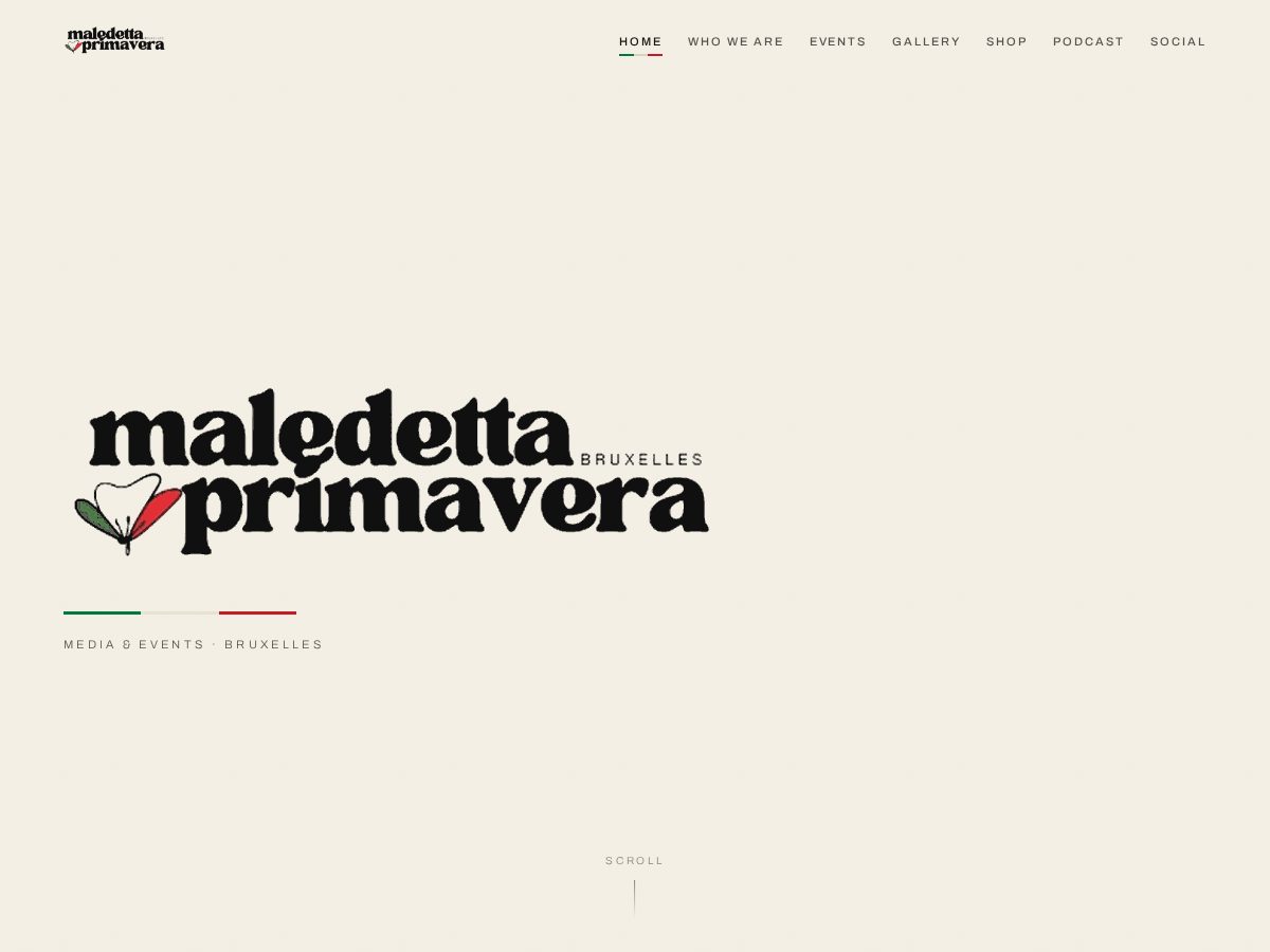 Landing-page snapshot of maledettaprimaverabxl.com