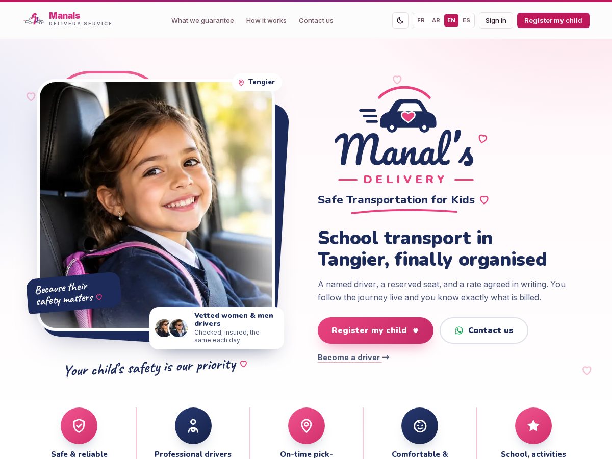 Landing-page snapshot of manalsdelivery.com