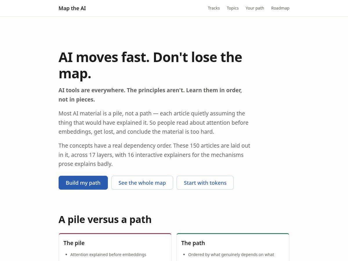 Landing-page snapshot of maptheai.com