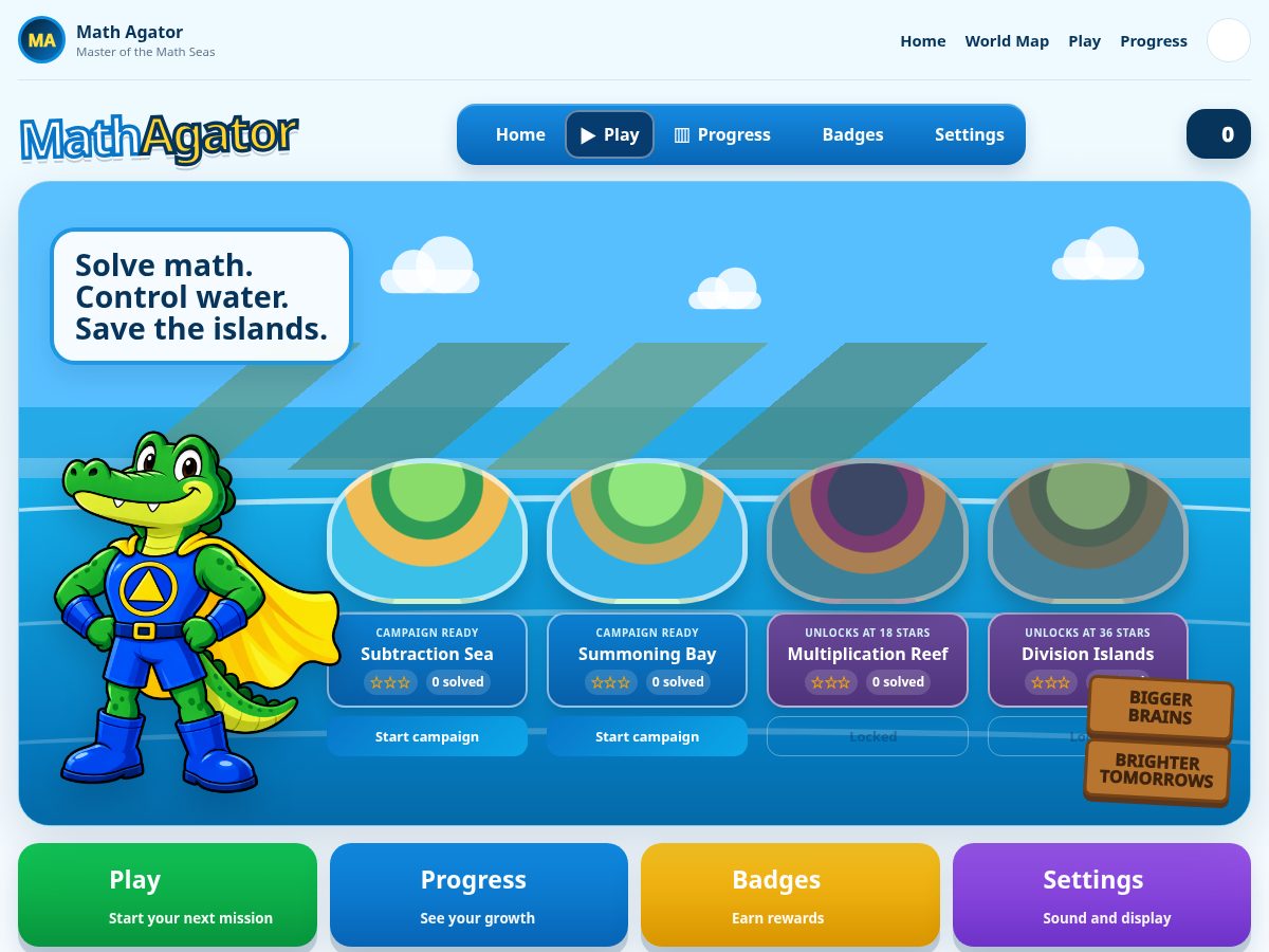 Landing-page snapshot of mathagator.com