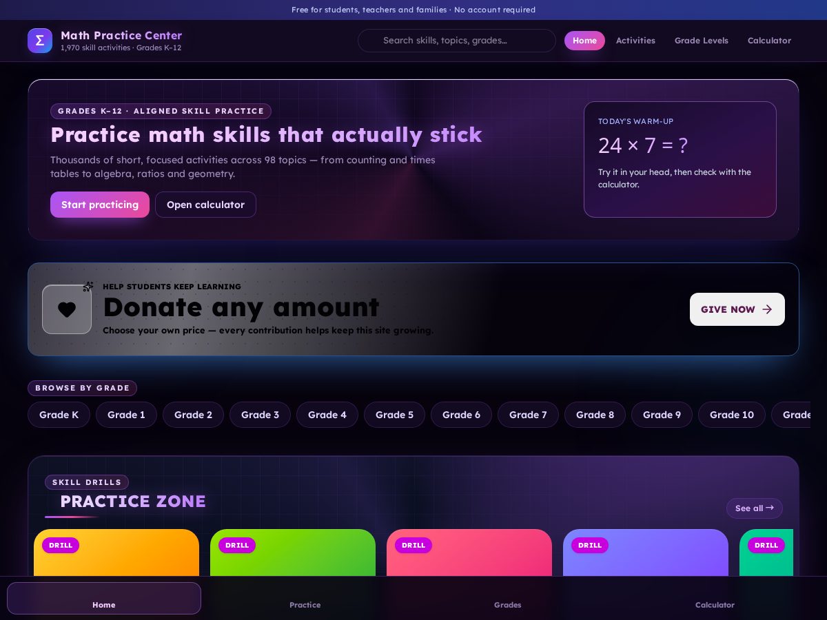 Landing-page snapshot of mathaxa.com