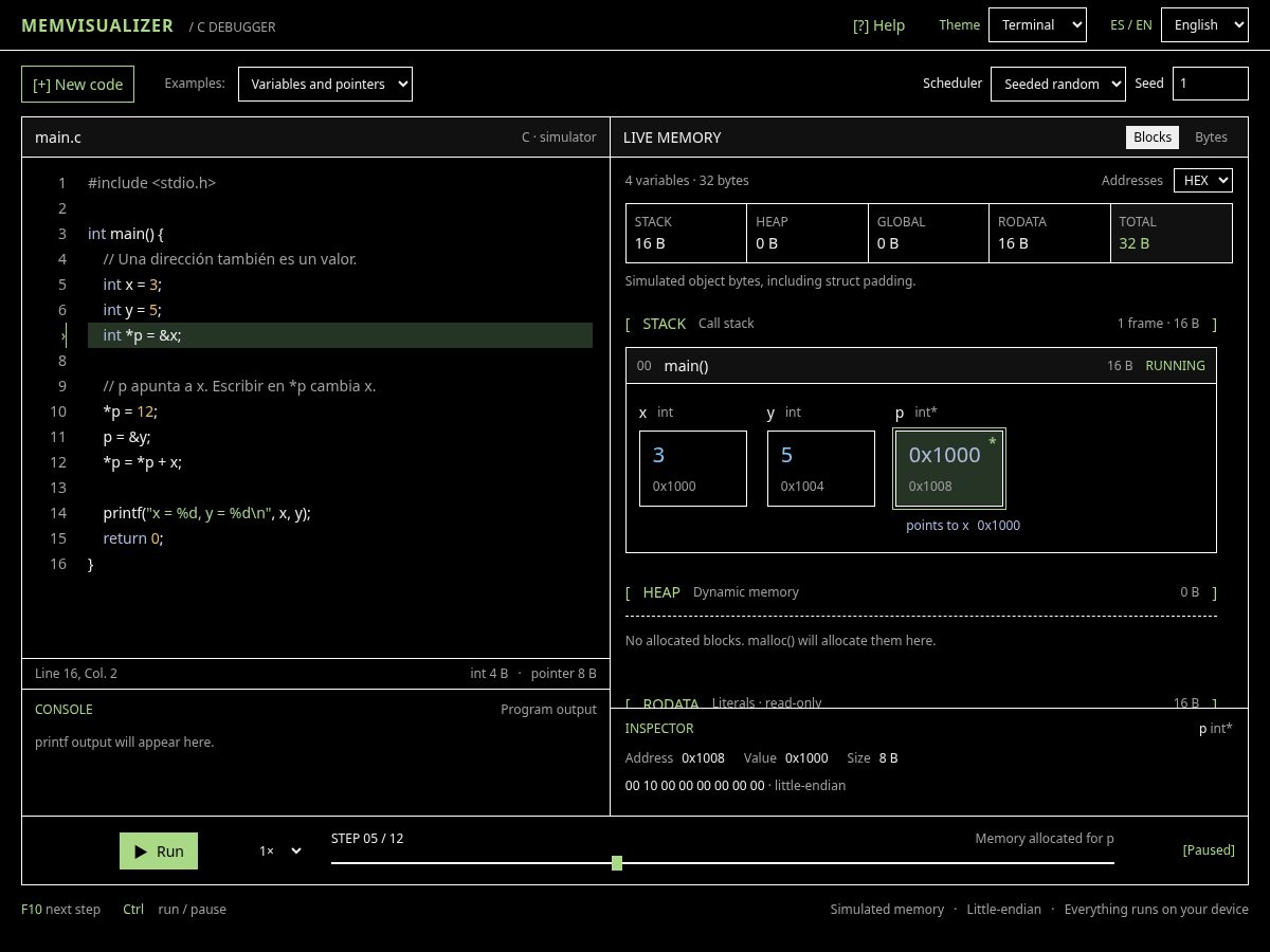 Landing-page snapshot of memvisualizer.com