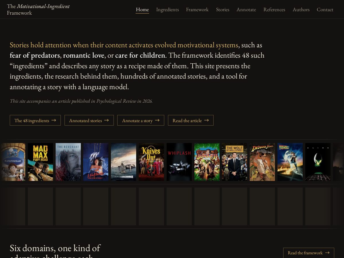 Landing-page snapshot of motivational-ingredients.com