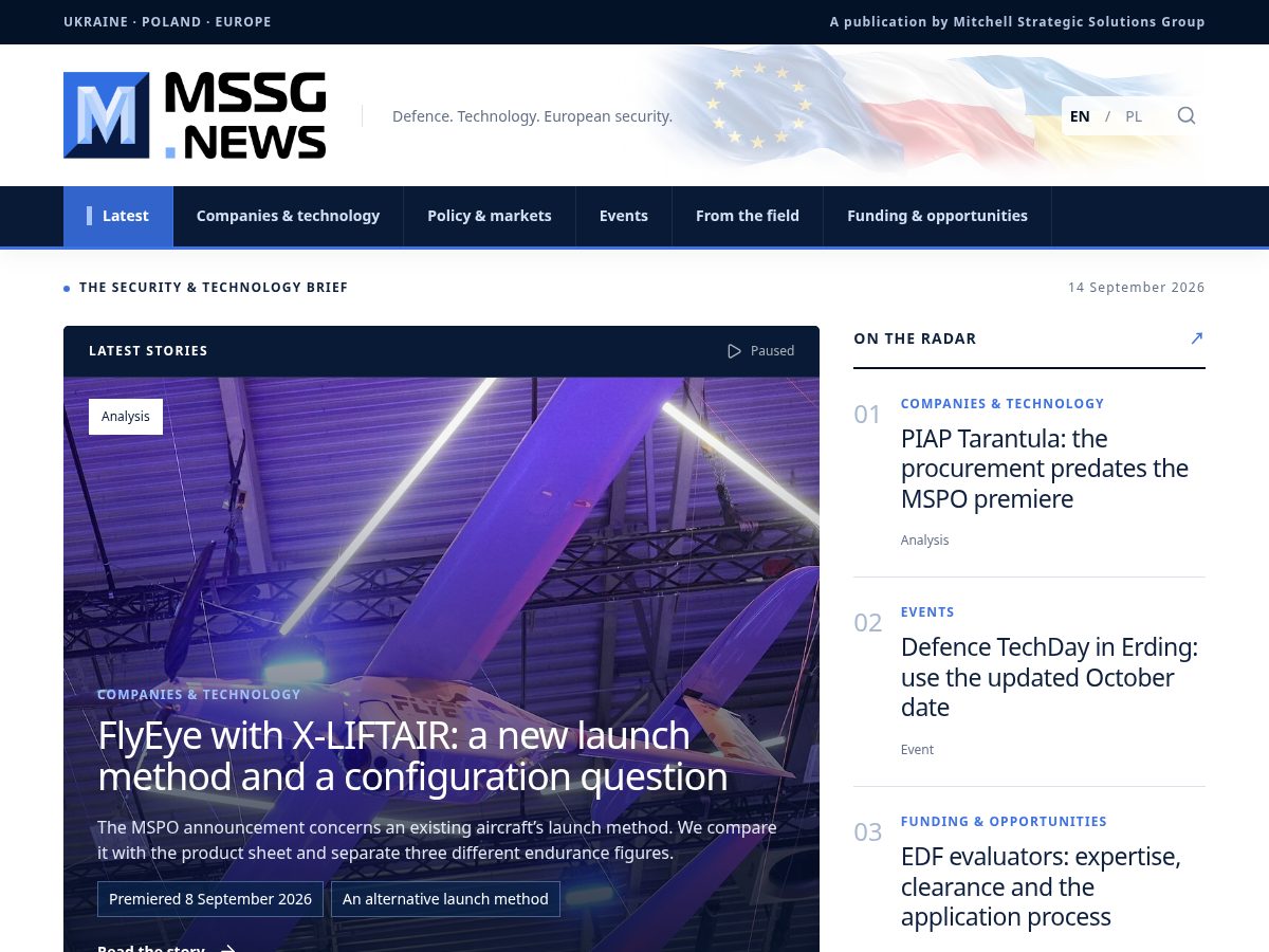 Landing-page snapshot of mssg.news