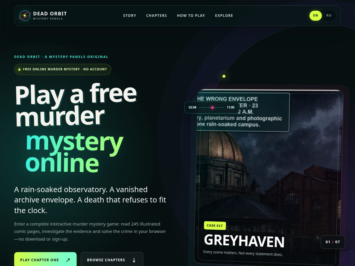 Landing-page snapshot of mysterypanels.com