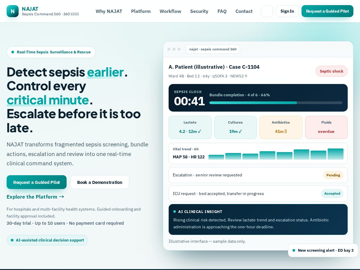 Landing-page snapshot of najatcommand.com
