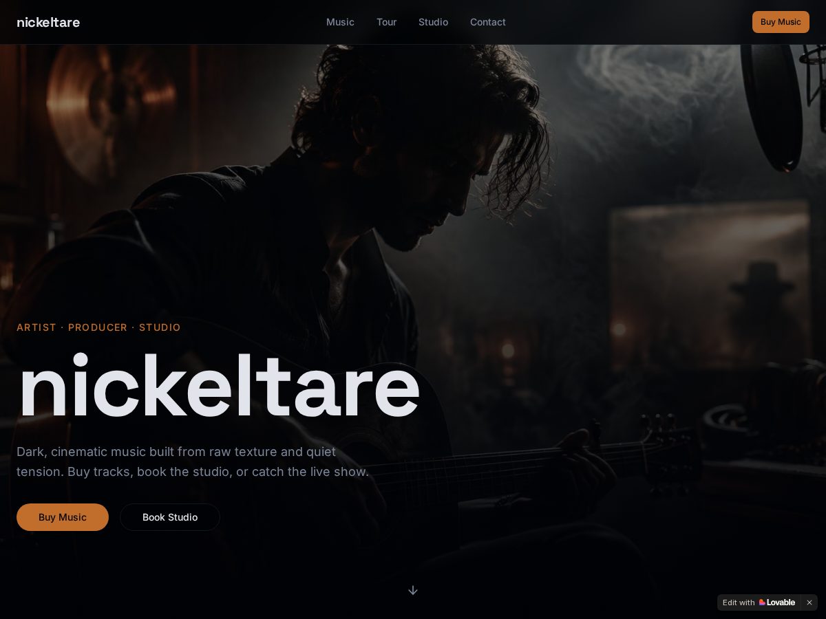 Landing-page snapshot of nickeltare.com