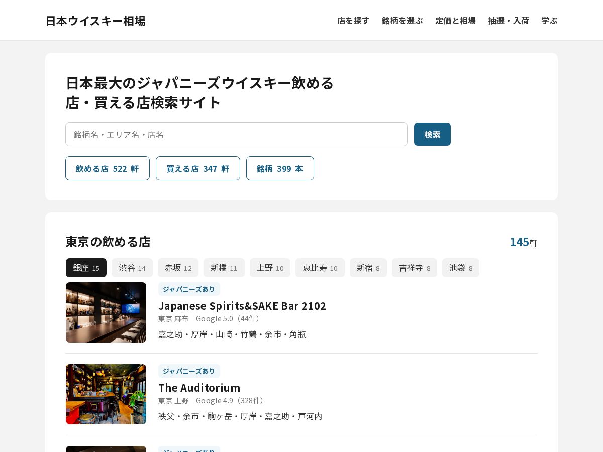 Landing-page snapshot of nihonwhisky.com