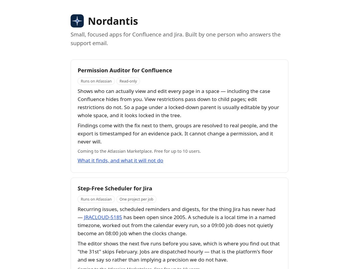 Landing-page snapshot of nordantis.org