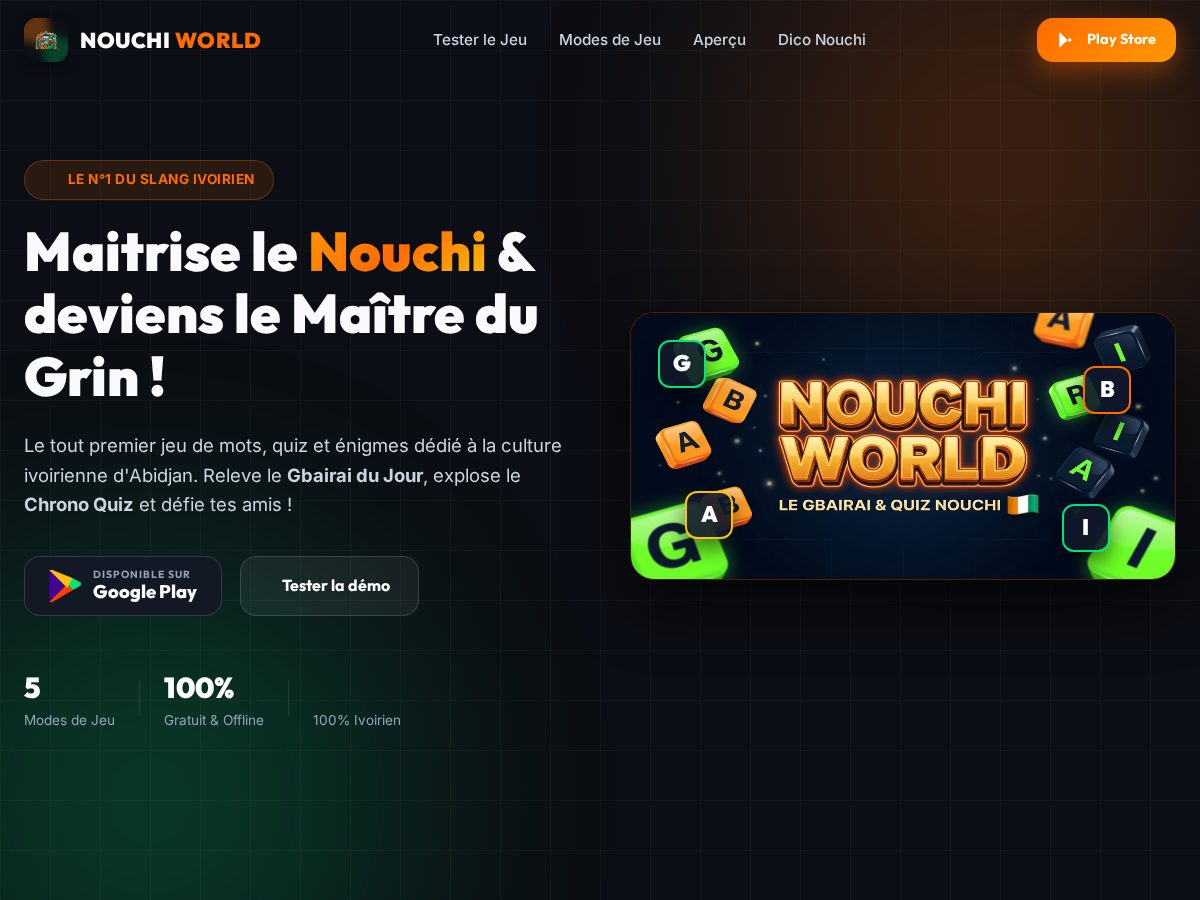 Landing-page snapshot of nouchi-world.site