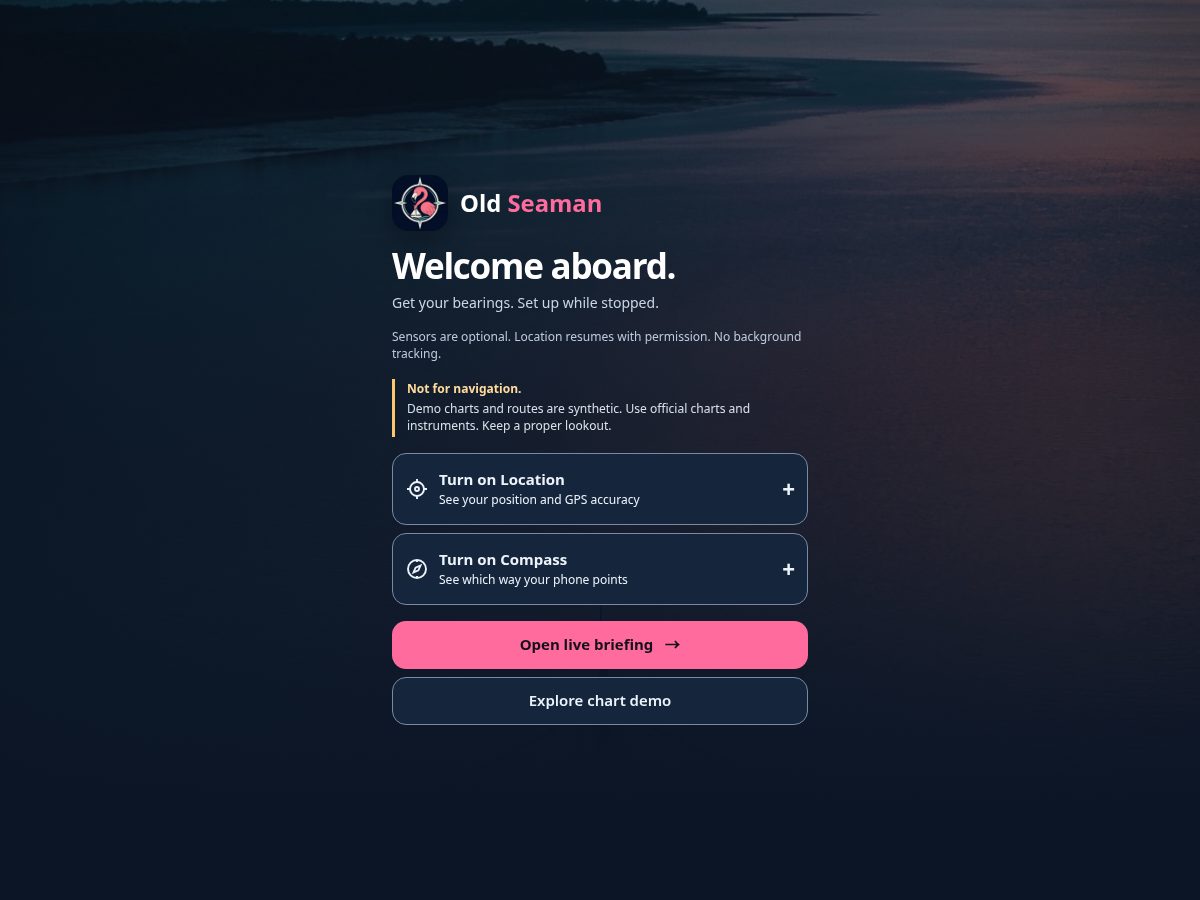 Landing-page snapshot of oldseaman.app