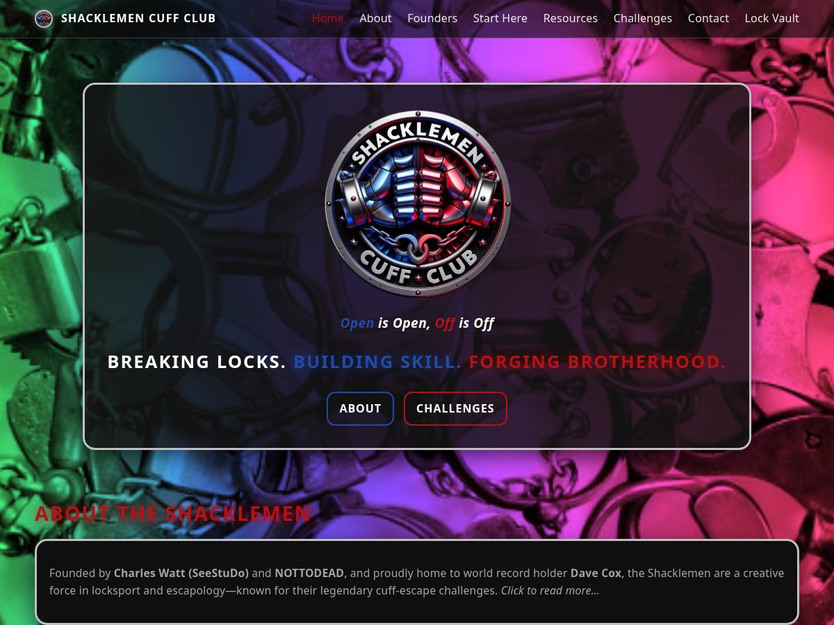 Landing-page snapshot of onlycuffs.com