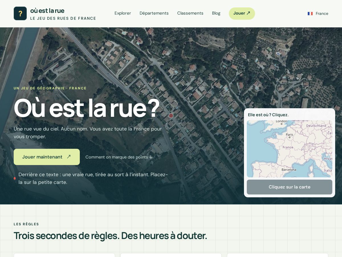 Landing-page snapshot of ouestlarue.com